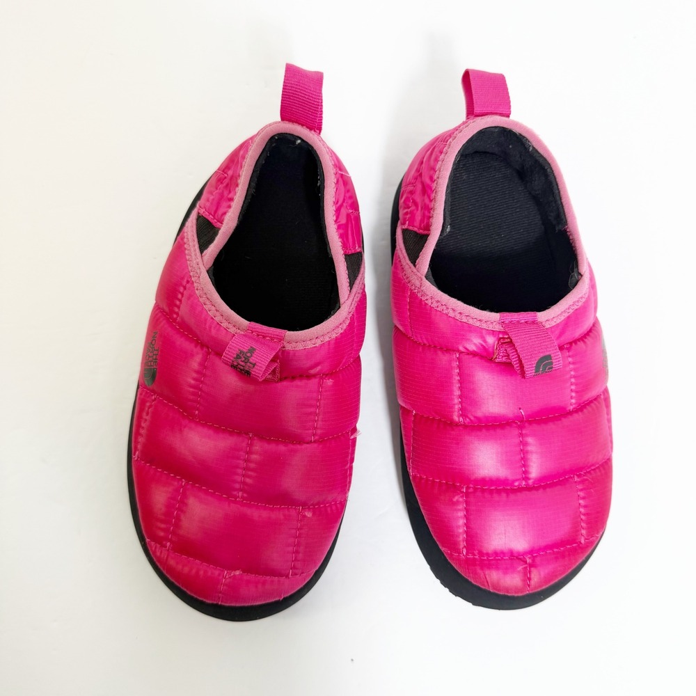 The North Face Thermoball Tent Mule II Kids Size 1 Pink Quilted Slippers - Picture 2 of 3